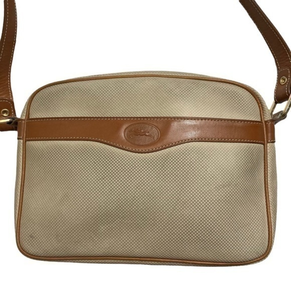 Longchamp brown tan messenger bag vintage Rare